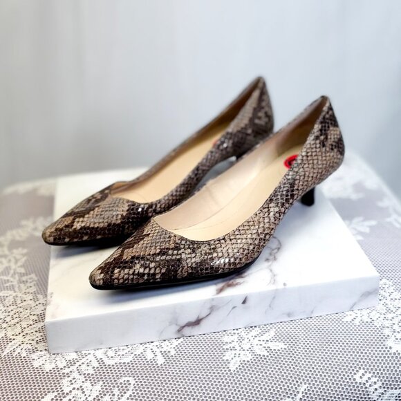 Calvin Klein Snake Print Kitten Heels Shoes - Picture 10 of 12